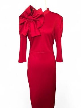 VFSHOW Vintage Inspired Sheath Dress With Bow Accent